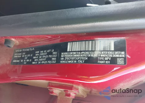 2016 Fiat 500X Easy z USA, uszkodzony, nr VIN ZFBCFXBT3GP379334